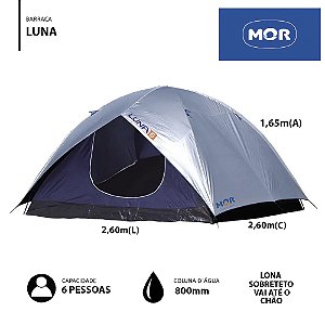 Barraca Camping Mor Luna 6 Pessoas Coluna D’Água 800mm