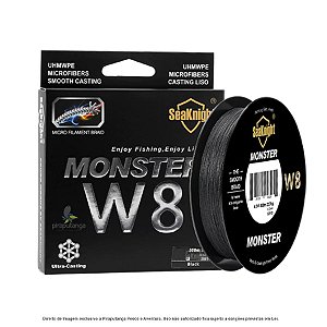 Linha Multifilamento Monster W8 8 Fios Black 0,28mm 40lbs - 300m