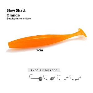 Isca Artificial Monster3x Slow Shad 9cm Orange 3p