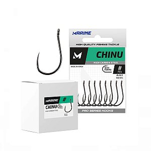 Anzol Marine Chinu Black Sem Fisga Farpa 05 06 07 08 09 10 11 12 Pacote Caixa
