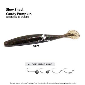 Isca Artificial Monster3x Slow Shad 9cm Candy Pumpkin 3p