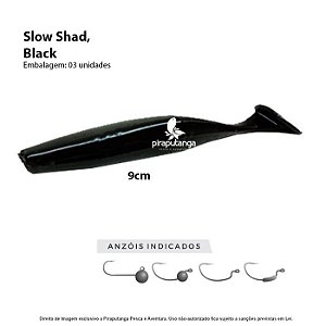 Isca Artificial Monster3x Slow Shad 9cm Black 3p