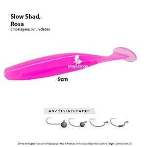 Isca Artificial Monster3x Slow Shad 9cm Rosa 3p