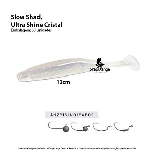 Isca Artificial Monster3x Slow Shad 12cm Ultra Shine Cristal 3p