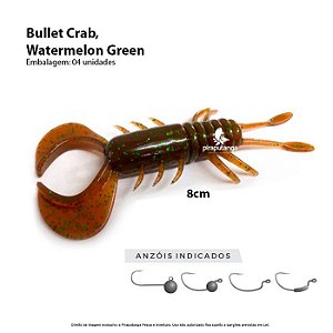 Isca Artificial Monster3x Bullet Crab 8cm Watermelon Green 4p