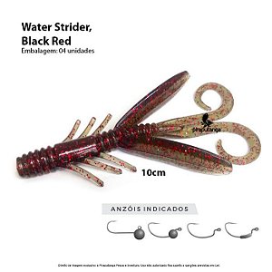 Isca Artificial Monster3x Water Strider 10cm Black Red 4p