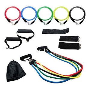 KIT ELASTICOS EXTENSORES COM 5 RESISTENCIA - ONE LIFE