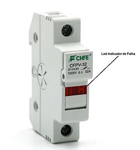 Porta Fusível CC 1000 Vcc  CFPV-32 C/ LED