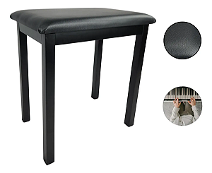 Banqueta para Piano Preta Acolchoada Confortável e Resistente
