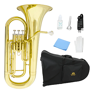 Bombardino Euphonium Sib Konig Laqueado 3 Pistos Completo com Estojo