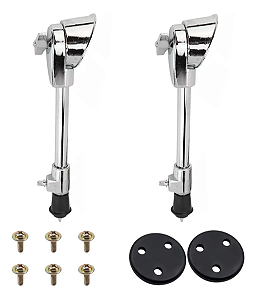 Kit 2 Pernas para Bumbo de Bateria Prata Regulável Reforçado