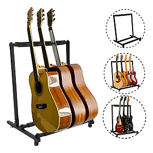 Suporte Rack para 3 Instrumentos Guitarra Violão Contrabaixo Reforçado
