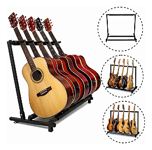 Suporte Rack para 5 Instrumentos Violão Guitarra Viola Base Reforçada