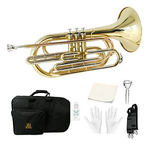Trombone de Marcha Sib Trombonito Laqueado Completo com Case Luxo
