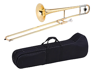 Trombone de Vara Sib Konig Laqueado Dourado Profissional Completo