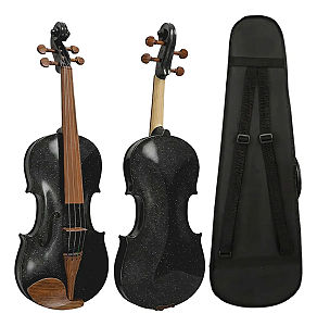 Violino Konig 4/4 Preto Brilho Completo Ajustado com Estojo e Arco