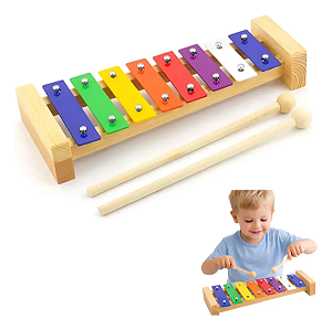 Xilofone Infantil 8 Notas – Colorido e Educativo