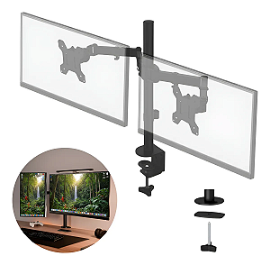 Suporte Duplo para 2 Monitores 17 a 32” de Mesa Articulado em Aço