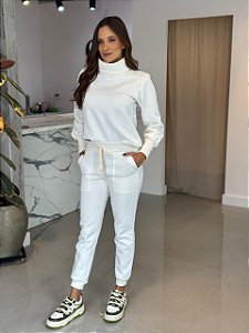 Conjunto Feminino Charlote Moletom Peluciado Pérola