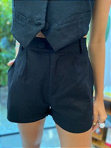 Shorts Feminino Alfaiataria Livia Preto
