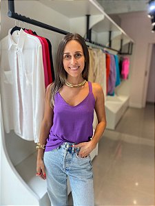 Blusa Feminina Alça Clássica Viscose Elastano Ametista