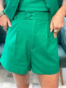 Shorts Feminino Alfaiataria Livia Verde Bandeira