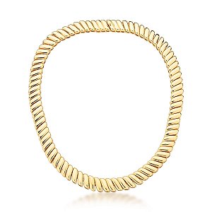 Chocker Maleável Texturizada Lisa Banhada A Ouro