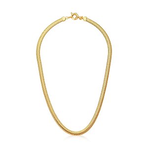 Corrente Malha Laminada Lisa 6mm Banhado A Ouro