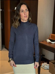 Blusa Feminina Tricô Gola Grafite