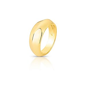 Anel Liso Orgânico Banhado a Ouro