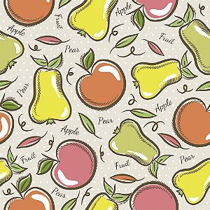 TECIDO 100% ALGODÃO FABRICART COLEÇÃO MODERN KITCHEN - APPLE PEAR - PREÇO DE 0,50 x 1,50