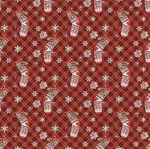 Mini Rostos Noel Fundo Xadrez - Coleção Natal Encantado - Fuxicos e  Fricotes - Digital - 50cm X 150cm - Paninhos e Afins