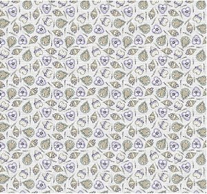 TECIDO 100% ALGODÃO DIGITAL FABRICART - CORAÇÕES LAVANDA - PREÇO DE 0,50 x 1,50MT