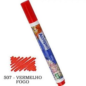 CANETA ACRILPEN ACRILEX-507 VERMELHO FOGO