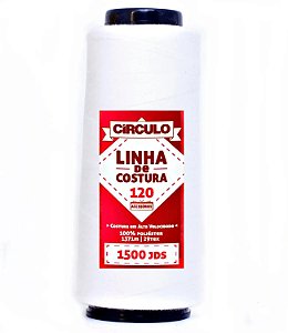 Linha de Costura 120 Cone 1500jds cor 301 Branca - Círculo