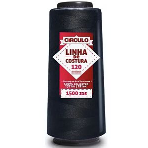 Linha de Costura 120 Cone 1500jds cor 325 Preto - Círculo