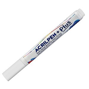 CANETA MARCADOR DE TECIDO ACRILPEN +PLUS - COR BRANCO