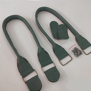 ALÇA FRANCESA MONTANA COM ALGODÃO 55CM- VERDE/OURO VELHO