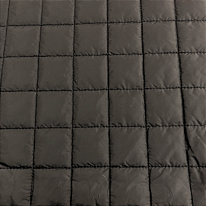 Tecido Metalassado Nylon Preto Quilting Quadrado - 1,00 X 1,40 MT