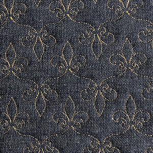 TECIDO MATELASSADO JEANS TRADICIONAL FLOR DE LIZ CARAMELO - PREÇO DE 0,50 X 1,50