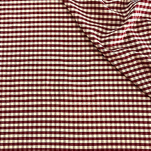 TECIDO 100% ALGODÃO IGARATINGA XADREZ FIO TINTO VINHO - PREÇO 0,50M X 1,50M