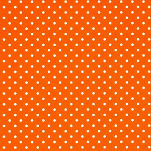 TECIDO 100% ALGODÃO MINI POÁ LARANJA - PREÇO 0,50 X 1,50M