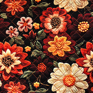 TECIDO MATELASSADO DIGITAL 1000 TONS COLEÇÃO FLORAL 2026 - FLORAL 4 - PREÇO DE 0,50 x 1,35MT