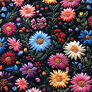 TECIDO MATELASSADO DIGITAL 1000 TONS COLEÇÃO FLORAL 2026 - FLORAL 5 - PREÇO DE 0,50 x 1,35MT