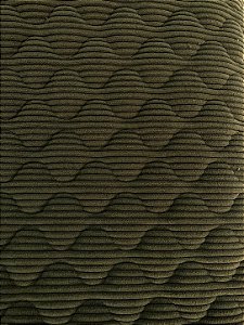 TECIDO MATELASSADO VELUDO COTELE VERDE MUSGO QUILT DUNAS C/ ESPUMA - PREÇO DE 0,50 X 1,40