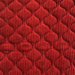 TECIDO MATELASSADO VELUDO COTELE VERMELHO QUILT DUNAS C/ ESPUMA - PREÇO DE 0,50 X 1,40