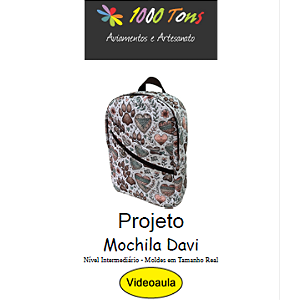 PROJETO MOCHILA DAVI + VIDEO AULA NO FACEBOOK