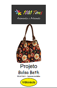 PROJETO BOLSA BETH + VIDEO AULA NO FACEBOOK