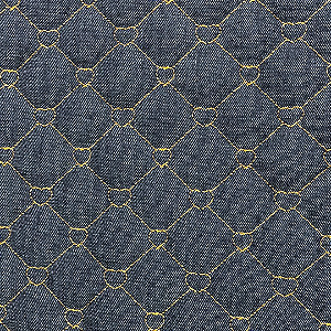 TECIDO MATELASSADO JEANS TRADICIONAL POÁ CORAÇÃO CARAMELO- PREÇO DE 0,50 x 1,50MT