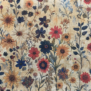 LINHO ESTAMPADO PRIMAVERA VINTAGE - 1000TONS - PREÇO DE 1,0 X 1,35 MT